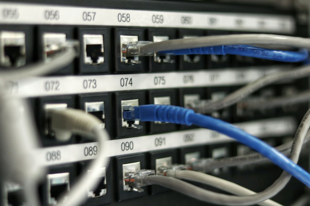 Netzwerkkabel im Patchfeld